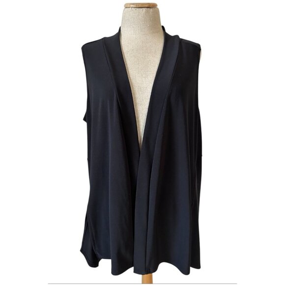 Sympli Women's Sz 12 Black Open Front Vest - Picture 1 of 12